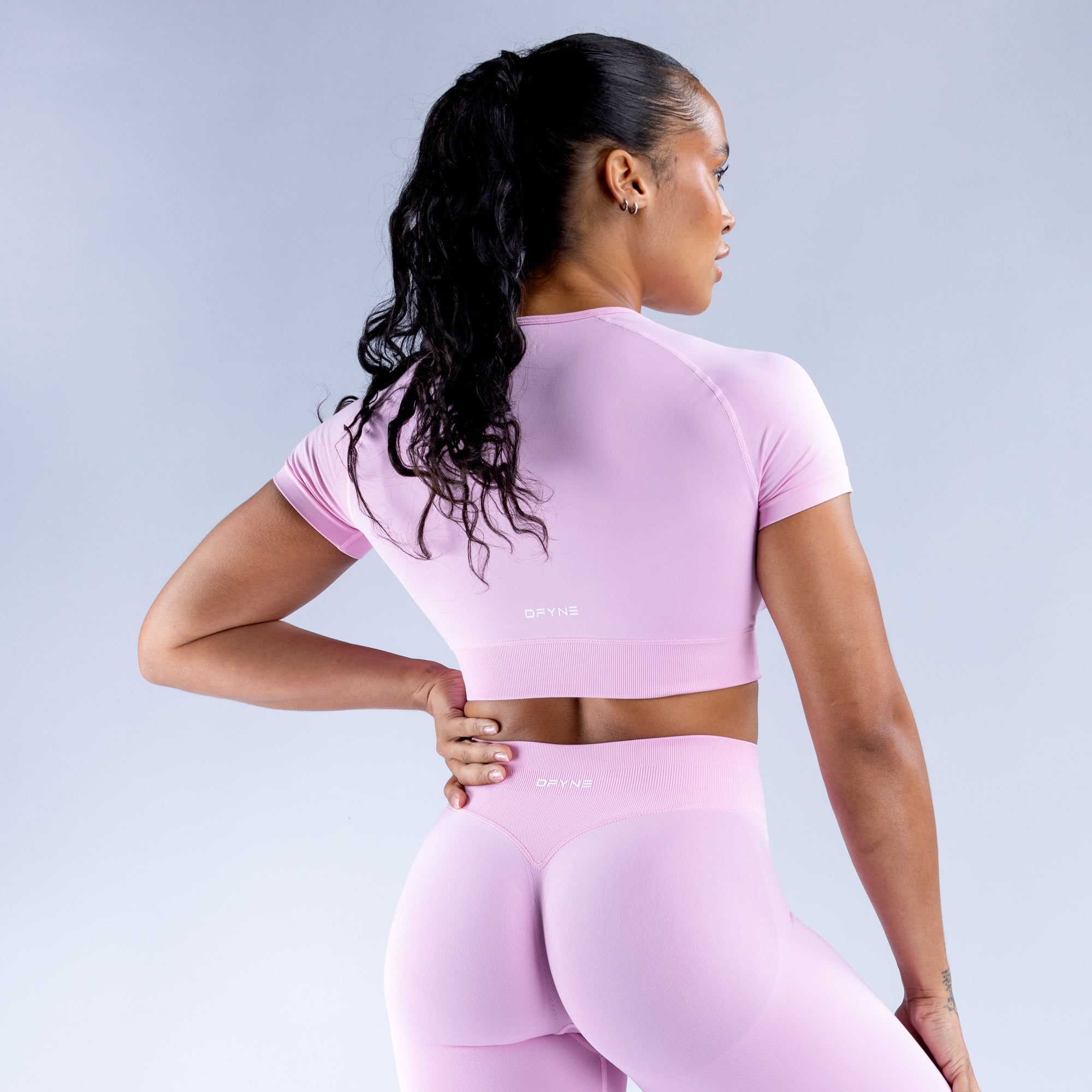 Top DFYNE Impact Crop Feminino Luz Rosa Rosa | EJKCUA371