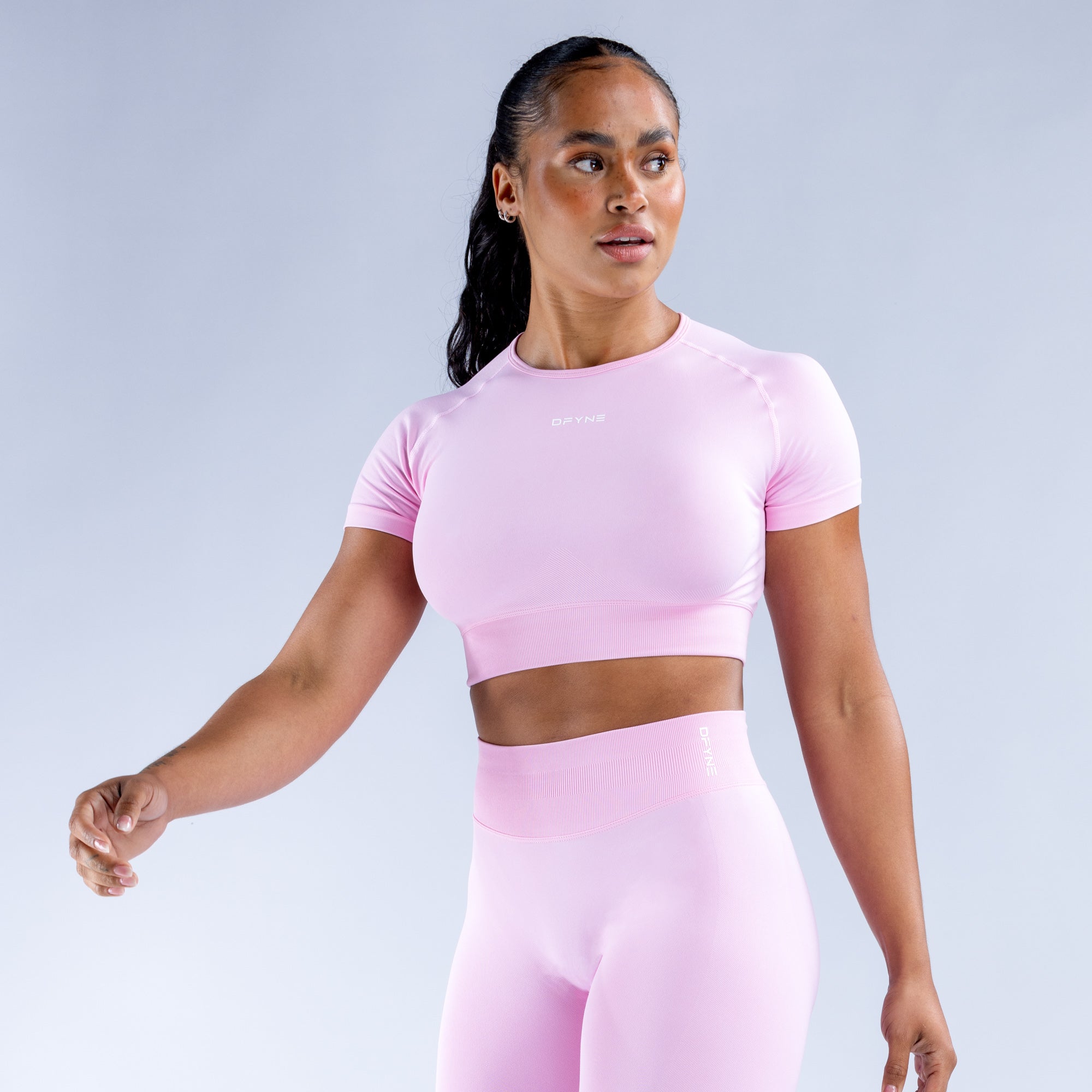 Top DFYNE Impact Crop Feminino Luz Rosa Rosa | EJKCUA371