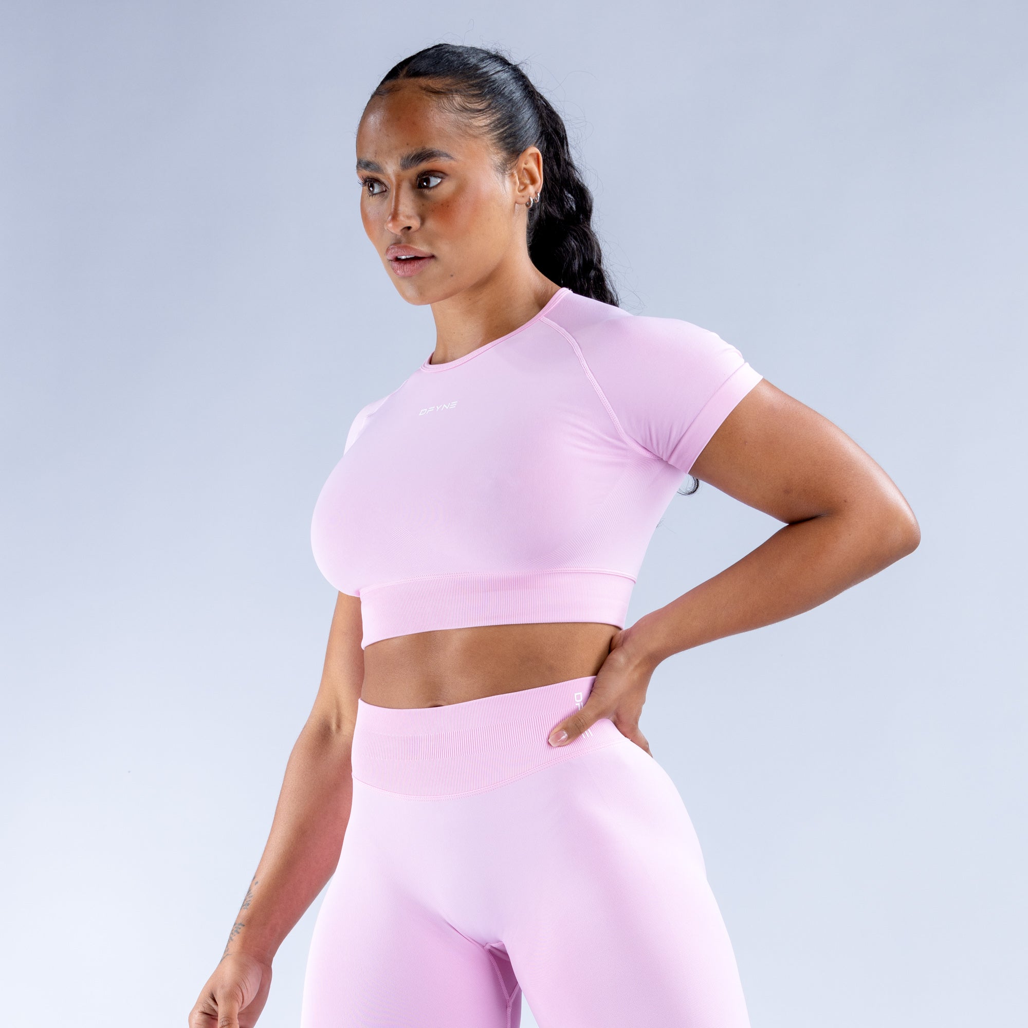 Top DFYNE Impact Crop Feminino Luz Rosa Rosa | EJKCUA371