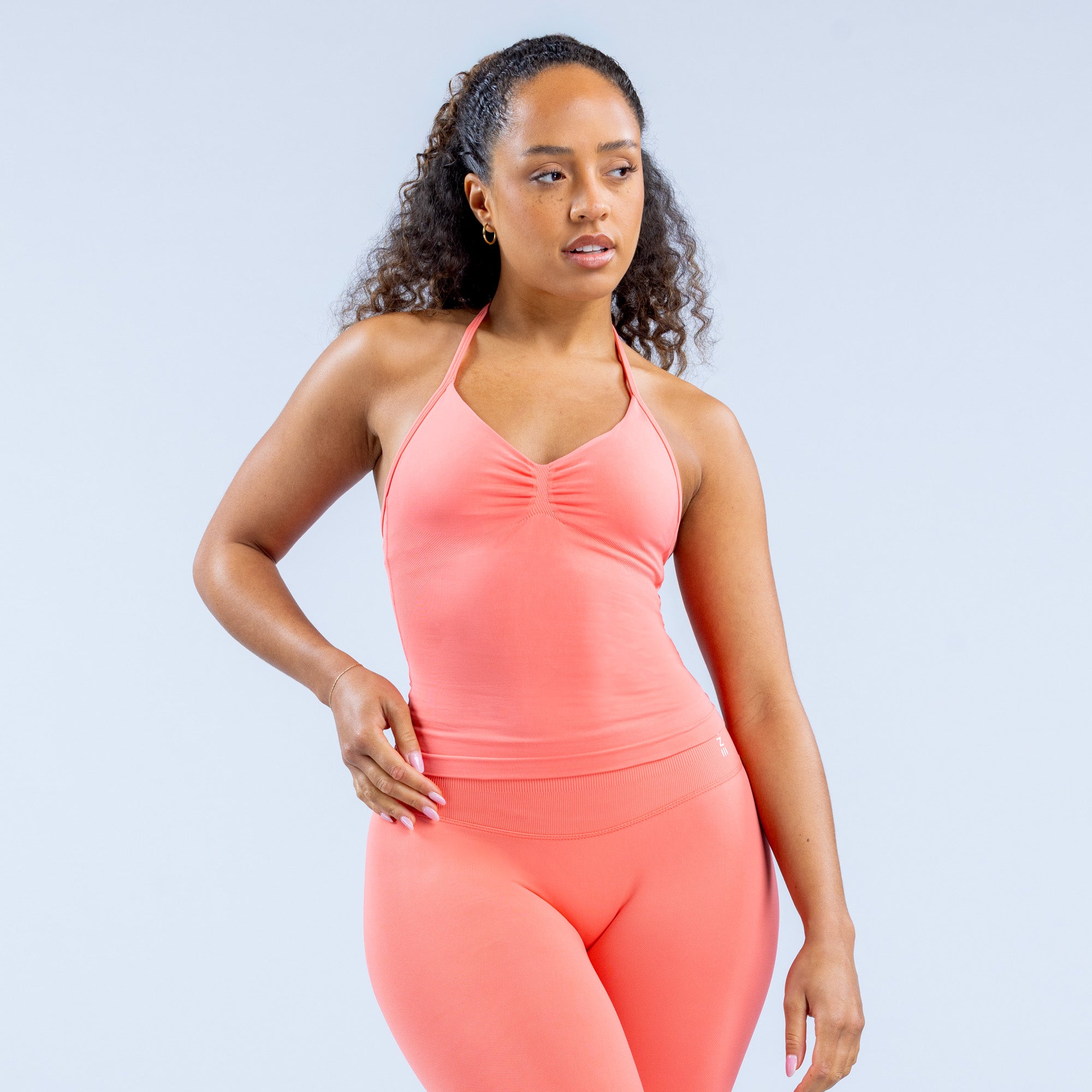 Top DFYNE Impact Longline Strappy Feminino Coral | ROYSNZ349
