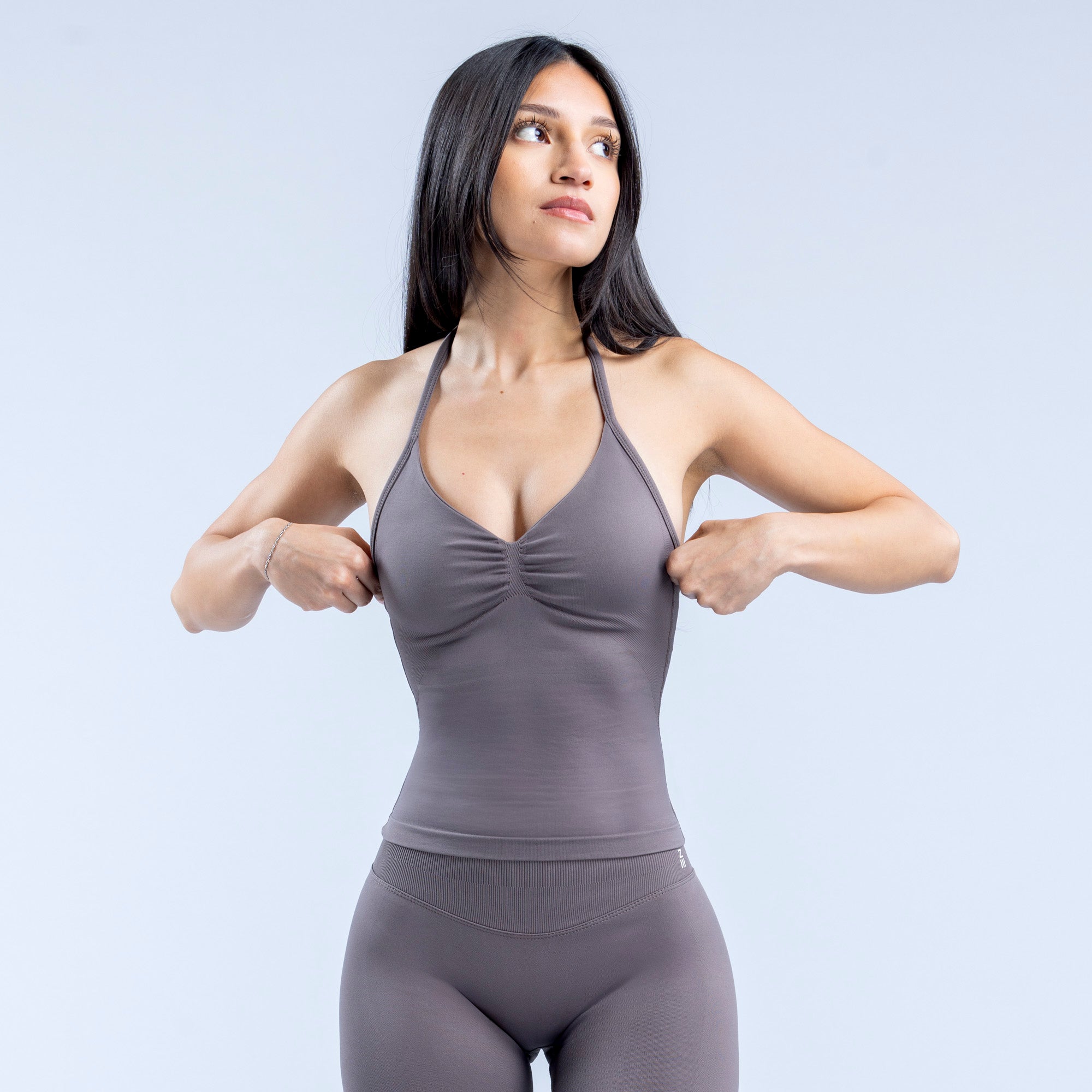 Top DFYNE Impact Longline Strappy Feminino Roxo | JVZWQE495