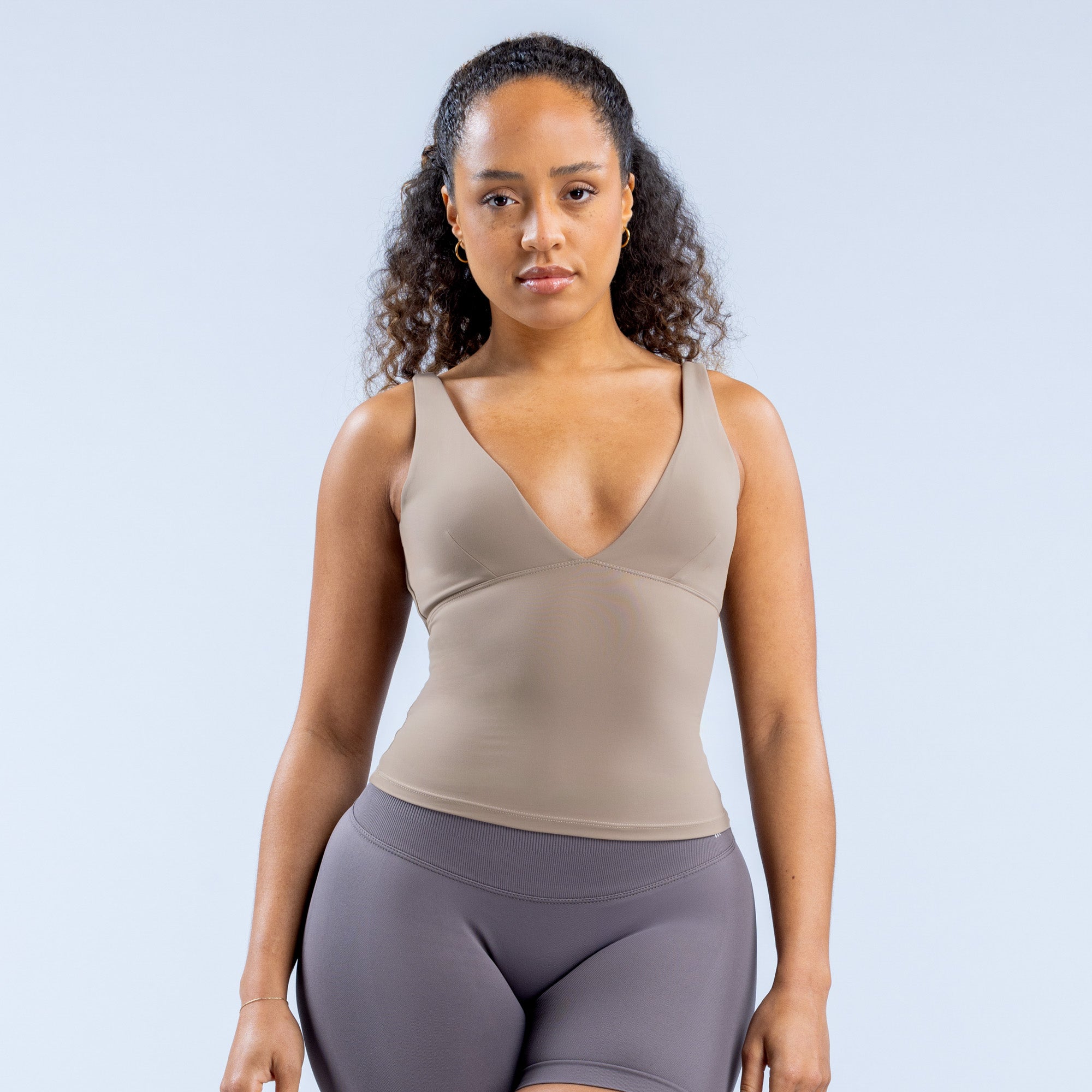 Top DFYNE Origin Minimal Sports Feminino Caqui | IDCTNA265