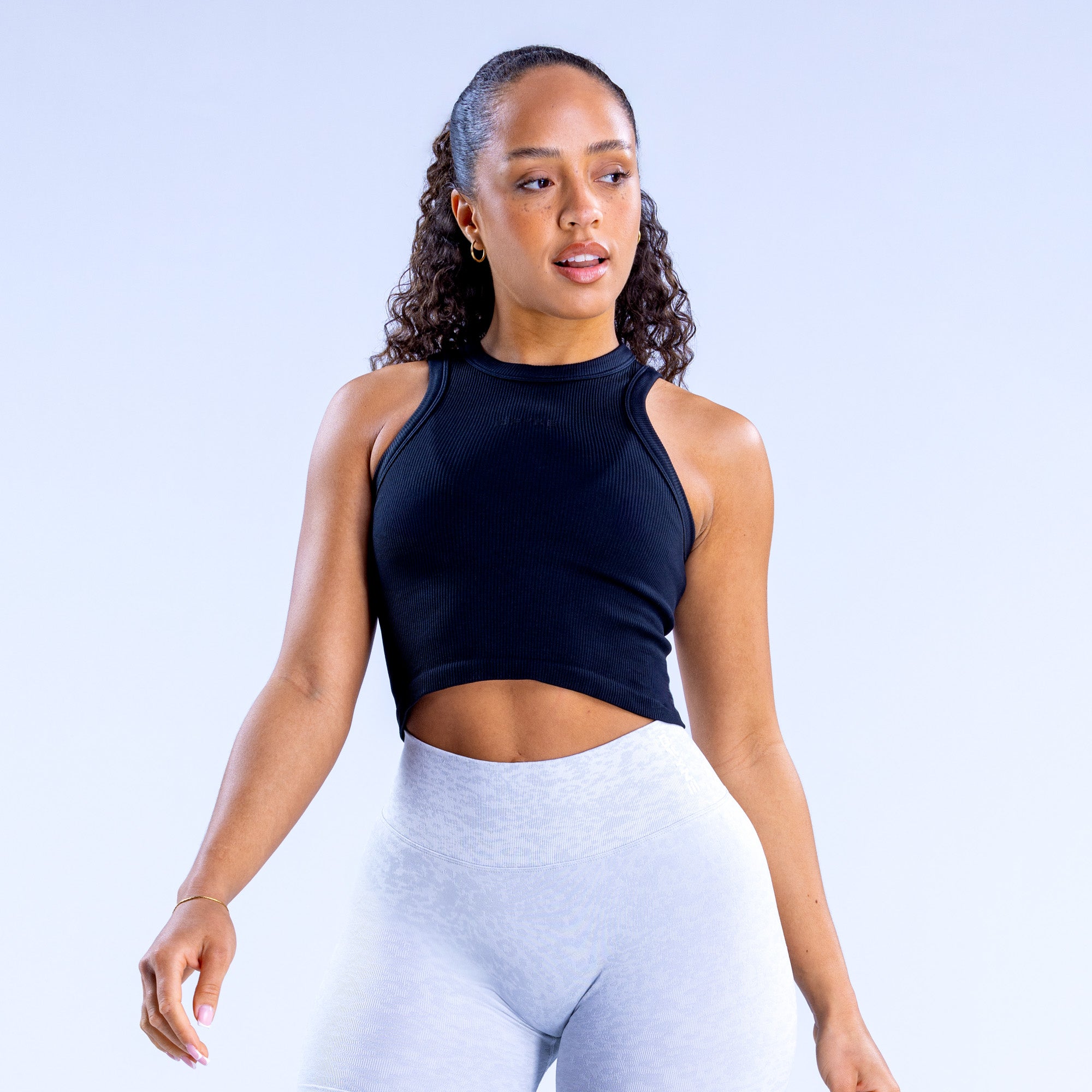Top DFYNE Revive Racer Feminino Pretas | MTWJVO671